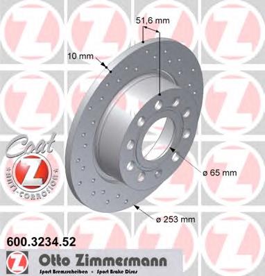 600.3234.52 Zimmermann tarcza hamulcowa tylna