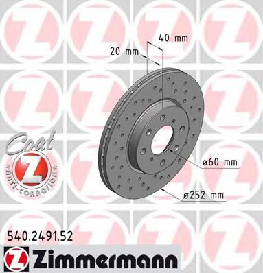 540249152 Zimmermann Tarcza hamulcowa przednia