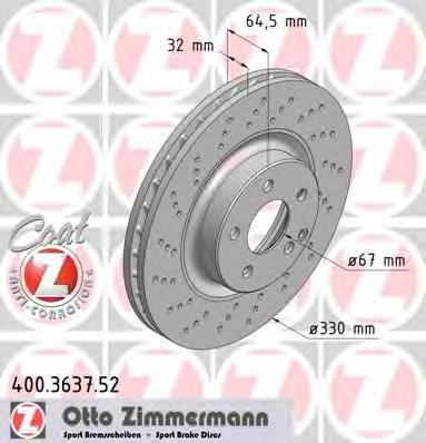 400363752 Zimmermann tarcza hamulcowa przednia