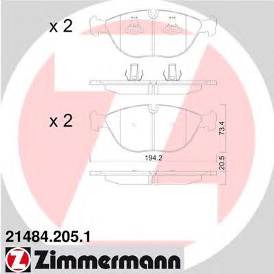 Klocki hamulcowe przednie tarczowe PC57341PA VAG