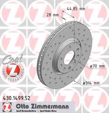 430149952 Zimmermann tarcza hamulcowa przednia