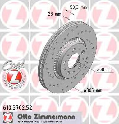610370252 Zimmermann Tarcza hamulcowa przednia