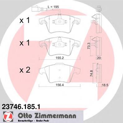 237461851 Zimmermann klocki hamulcowe przednie tarczowe