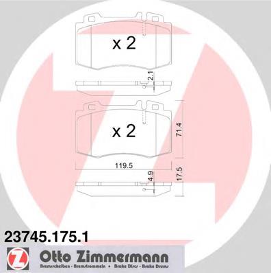 237451751 Zimmermann klocki hamulcowe przednie tarczowe