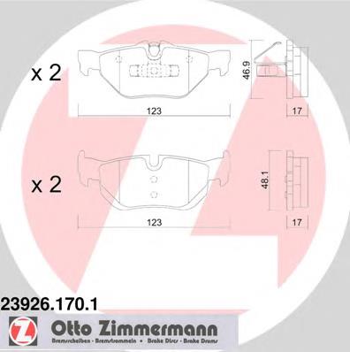 239261701 Zimmermann okładziny (klocki do hamulców tarczowych tylne)