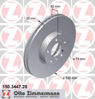 150.3447.20 Zimmermann tarcza hamulcowa przednia