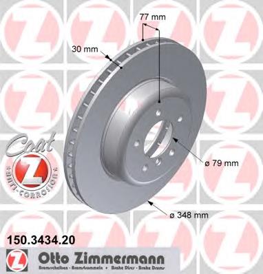 150.3434.20 Zimmermann tarcza hamulcowa przednia