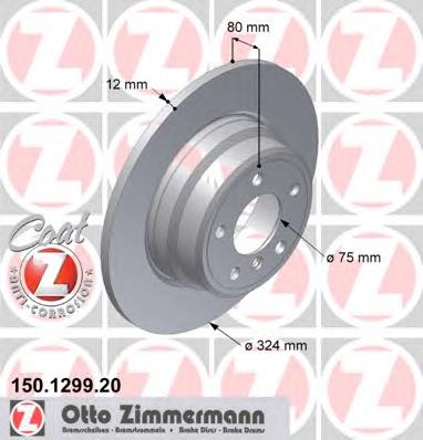 150.1299.20 Zimmermann tarcza hamulcowa tylna