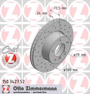 Tarcza hamulcowa przednia 150342752 Zimmermann