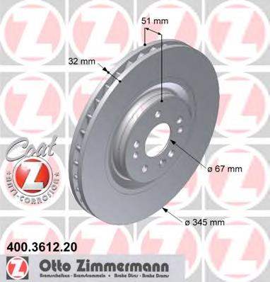 400361220 Zimmermann Tarcza hamulcowa przednia
