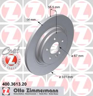 400361320 Zimmermann Tarcza hamulcowa tylna