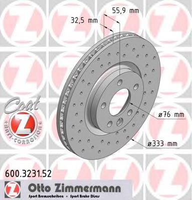 600323152 Zimmermann Tarcza hamulcowa przednia