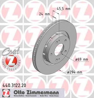 440312220 Zimmermann tarcza hamulcowa przednia