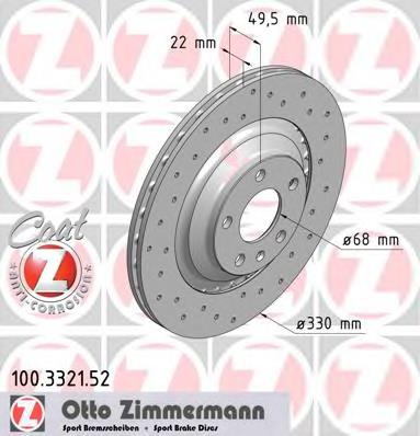 Do koszyka 100332152 Zimmermann Tarcza hamulcowa tylna