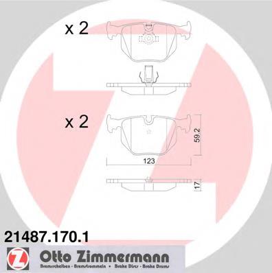 21487.170.1 Zimmermann okładziny (klocki do hamulców tarczowych tylne)