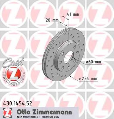 430.1454.52 Zimmermann tarcza hamulcowa przednia