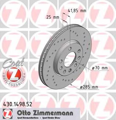 430149852 Zimmermann Tarcza hamulcowa przednia