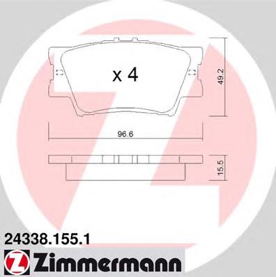 Okładziny (klocki) do hamulców tarczowych tylne Toyota 0446606080 cena, od 27,99 USD