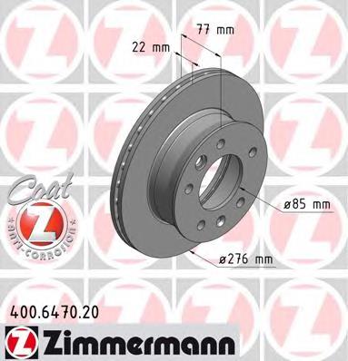 400647020 Zimmermann Tarcza hamulcowa przednia