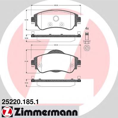 Klocki hamulcowe przednie tarczowe 00004254A9 Peugeot/Citroen