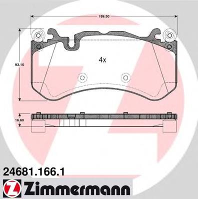 246811661 Zimmermann klocki hamulcowe przednie tarczowe