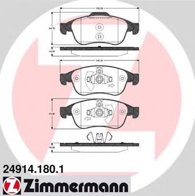 249141801 Zimmermann Klocki hamulcowe przednie tarczowe