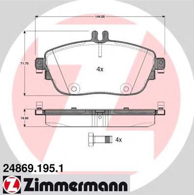 Klocki hamulcowe przednie tarczowe 0084200620 Mercedes