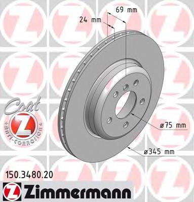 Do koszyka 150348020 Zimmermann Tarcza hamulcowa tylna