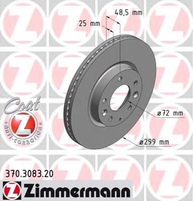 370308320 Zimmermann Tarcza hamulcowa przednia