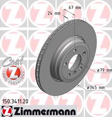 150.3411.20 Zimmermann tarcza hamulcowa tylna