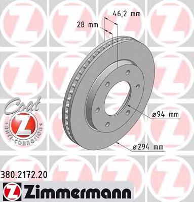 380217220 Zimmermann tarcza hamulcowa przednia