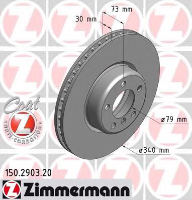 150290320 Zimmermann tarcza hamulcowa przednia