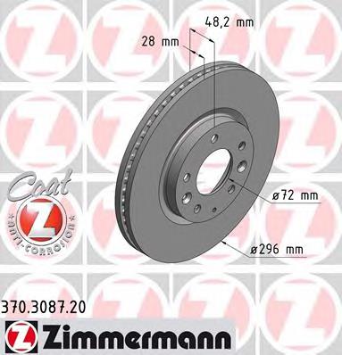 370.3087.20 Zimmermann tarcza hamulcowa przednia