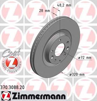 370.3088.20 Zimmermann tarcza hamulcowa przednia