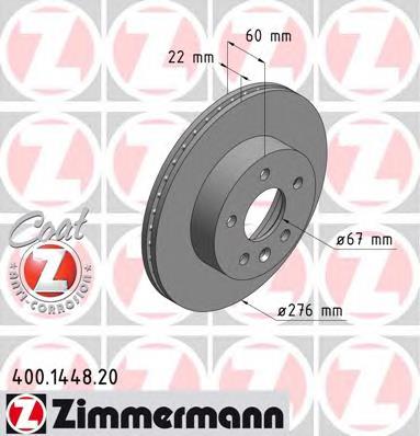 400144820 Zimmermann tarcza hamulcowa przednia