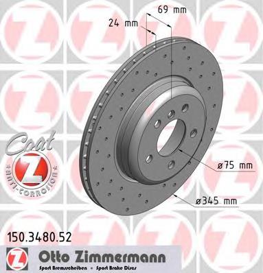 150.3480.52 Zimmermann tarcza hamulcowa tylna