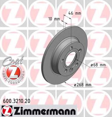 600.3210.20 Zimmermann tarcza hamulcowa tylna