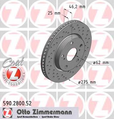 590280020 Zimmermann tarcza hamulcowa przednia