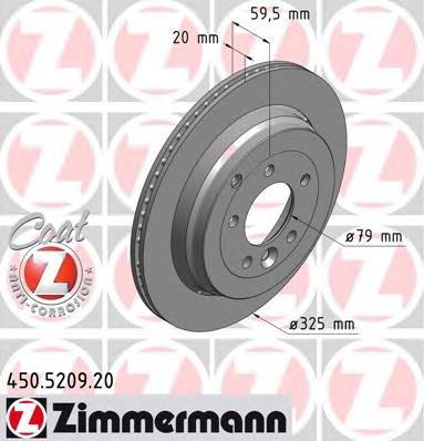 450.5209.20 Zimmermann tarcza hamulcowa tylna