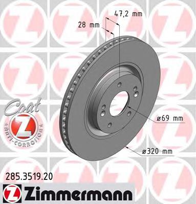 285351920 Zimmermann tarcza hamulcowa przednia