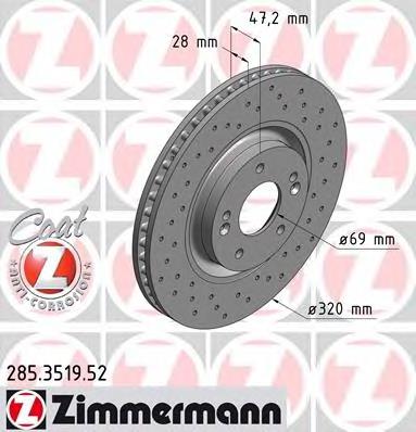 285.3519.52 Zimmermann tarcza hamulcowa przednia