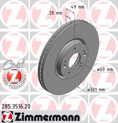 285351620 Zimmermann tarcza hamulcowa przednia