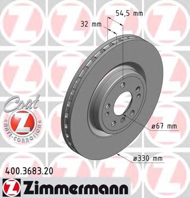 400368320 Zimmermann Tarcza hamulcowa przednia