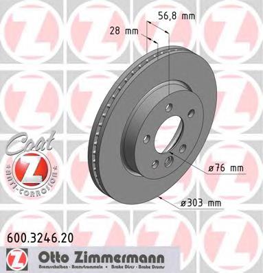 600324620 Zimmermann tarcza hamulcowa przednia