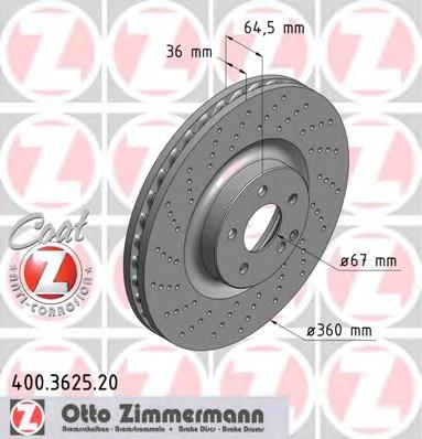 400362520 Zimmermann tarcza hamulcowa przednia