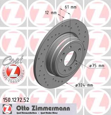 150.1272.52 Zimmermann tarcza hamulcowa tylna