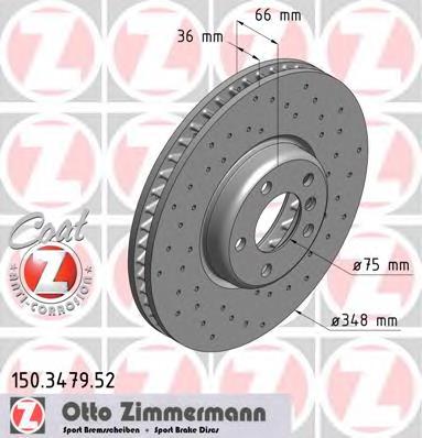 Tarcza hamulcowa przednia Zimmermann 150347952 cena, od 110,87 USD