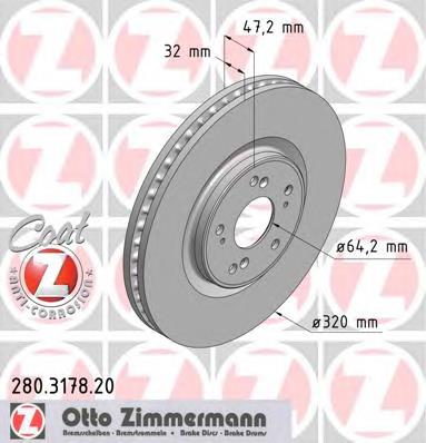 280317820 Zimmermann Tarcza hamulcowa przednia