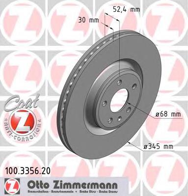 Tarcza hamulcowa przednia 95B615301M VAG