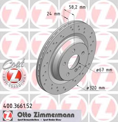 400366152 Zimmermann Tarcza hamulcowa tylna